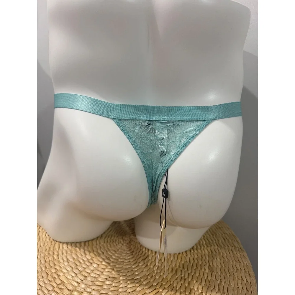 Cosabella Never Say Never Italian‎ Thong Blu Capri Lace Underwear L NWT